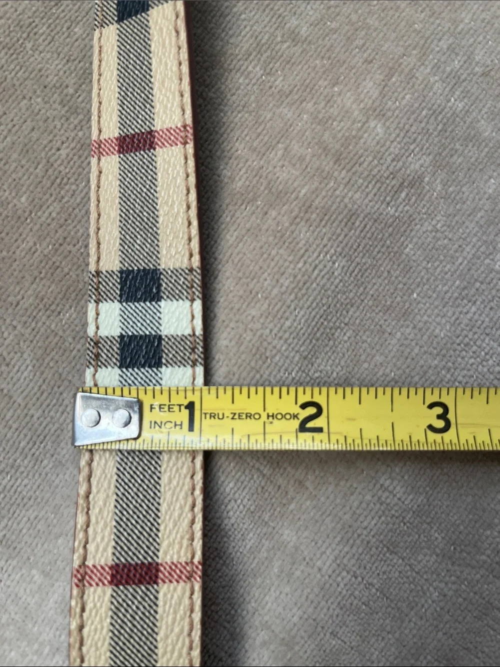 Burberry London Classic Nova Check Plaid Leather Belt Gold-Tone Buckle Italy 40”